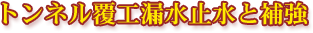 トンネル覆工漏水止水と補強